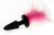 Чёрная анальная пробка с розовым хвостом, цвет розовый - 4sexdreaM