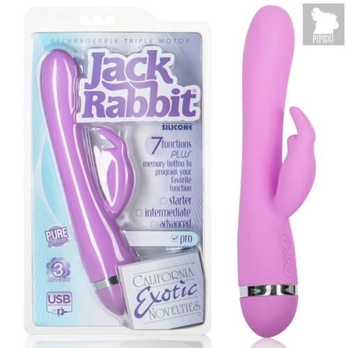 Вибратор Rechargeable Triple Motor Jack Rabbit перезаряжаемый, цвет фиолетовый - California Exotic Novelties