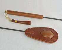 Коричневый стек с кожаным шлепком и рукоятью - 65 см., цвет коричневый - Sitabella
