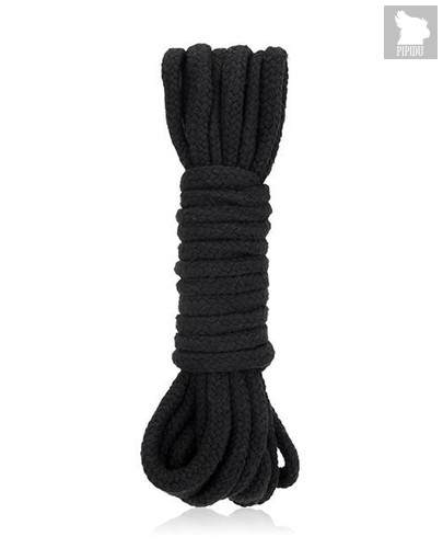 Черная хлопковая веревка для бондажа - 5 м., цвет черный - Lux Fetish