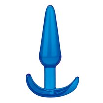 Голубая анальная пробка Slim Tapered Butt Plug - 10,8 см., цвет голубой - Blue Line