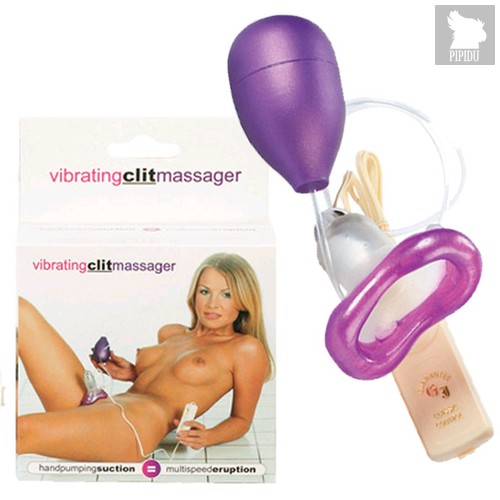 Вакуумный стимулятор клитора Vibrating Clit Massager, цвет фиолетовый/прозрачный - Seven Creations
