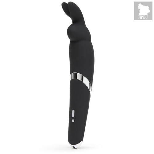 Черный вибратор Rabbit Rechargeable Wand Vibrator - 26,7 см., цвет черный - Happy rabbit