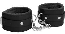 Черные поножи Plush Leather Ankle Cuffs, цвет черный - Shots Media