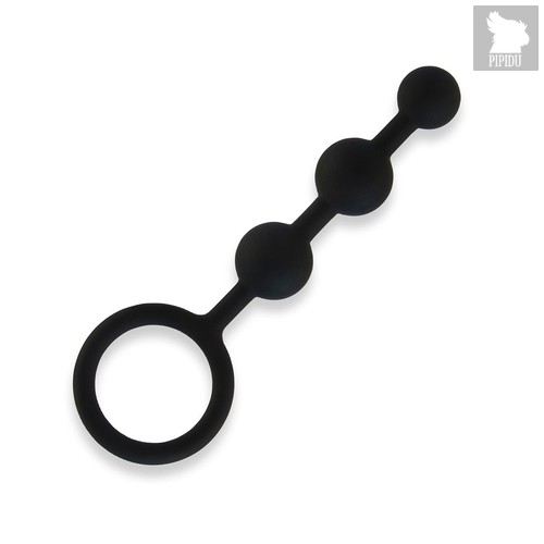 Черные силиконовые анальные бусы Silicone Anal Beads - 14 см., цвет черный - all about anal