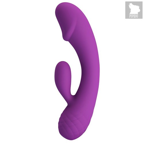 Фиолетовый вибратор Doreen с клиторальным отростком - 17,5 см., цвет фиолетовый - Baile