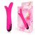 Ярко-розовый перезаряжаемый сплит-вибратор - 22 см., цвет розовый - Bior toys