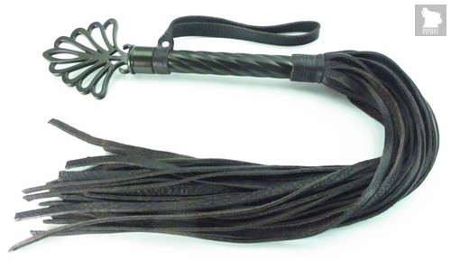Длинная плеть с рукоятью цвета шоколада - 66 см - БДСМ арсенал