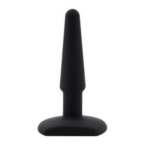 Черная анальная втулка Silicone Butt Plug 4" - 11 см., цвет черный - Chisa