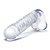 Прозрачный фаллоимитатор 8" Realistic Ribbed Glass Dildo - 20,3 см., цвет прозрачный - Gläs