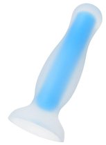 Голубая, светящаяся в темноте анальная втулка Kyle Glow - 10 см., цвет голубой - Toyfa