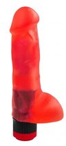 Красный гелевый вибратор №5 - 16 см, цвет красный - МиФ