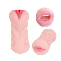 Телесный двусторонний мастурбатор SEXY FRIEND - вагина и ротик, цвет телесный - Bioritm