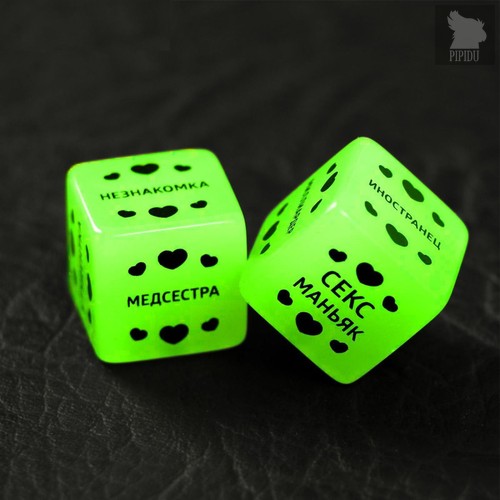 Неоновые кубики «50 оттенков страсти. Ролевые игры», цвет зеленый - Сима-Ленд