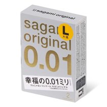 Презервативы Sagami Original 0.01 L-size увеличенного размера - 2 шт. - Sagami