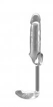 Прозрачная насадка с анальным стимулятором Stretchy Penis Exten and Plug No.34, цвет прозрачный - Shots Media
