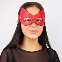 Красно-черная игровая маска с ушками, цвет красный/черный - Bioritm