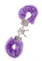 Фиолетовые меховые наручники METAL HANDCUFF WITH PLUSH LAVENDER, цвет фиолетовый - Dream toys