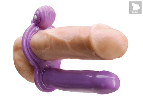 Насадка на пенис для двойного проникновения с вибрацией My First Double Penetrator, цвет сиреневый - Topco Sales