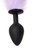 Черная анальная втулка с фиолетово-белым хвостиком - размер M, цвет черный - Toyfa