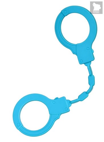 Голубые силиконовые наручники A-Toys без ключа, цвет голубой - Toyfa