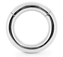 Серебристое большое эрекционное кольцо на магнитах - Bioritm