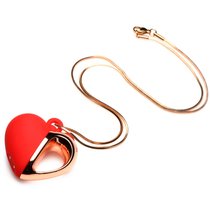 Красное ожерелье с подвеской-вибратором 10X Vibrating Silicone Heart Necklace, цвет красный - XR Brands