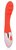 Красный ребристый вибромассажер с 10 режимами вибрации, цвет красный - Bioritm
