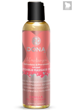 Вкусовое массажное масло DONA Kissable Massage Oil Vanilla Buttercream 125 мл - DONA by JO