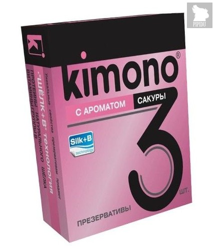 Презервативы KIMONO с ароматом сакуры - 3 шт. - Kimono