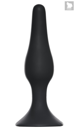 Чёрная анальная пробка Slim Anal Plug Medium - 11,5 см, цвет черный - Lola Toys