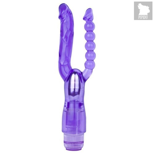 Фиолетовый анально-вагинальный вибратор Extreme Dual Vibrator - 25 см., цвет фиолетовый - Me You Us