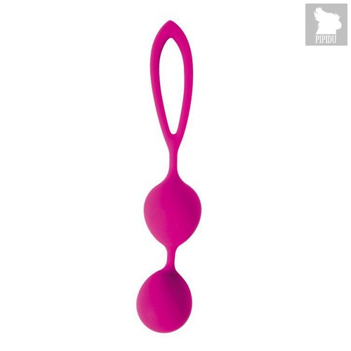 Ярко-розовые вагинальные шарики Cosmo с петелькой, цвет розовый - Bioritm