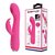 Розовый вибромассажер-кролик Rachel с имитацией оральных ласк - 19,9 см., цвет розовый - Baile