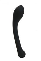 Черный фаллоимитатор с изогнутой головкой - 18 см, цвет черный - 4sexdreaM