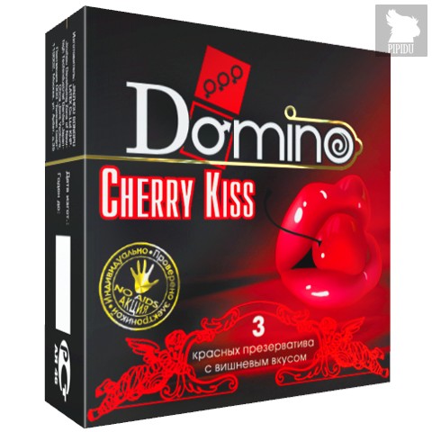 Презервативы Domino Cherry Kiss со вкусом вишни - 3 шт. - LUXLITE
