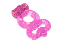 Розовое эрекционное кольцо Rings Treadle с подхватом, цвет розовый - Lola Toys