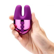 Фиолетовый вибратор с ушками Le Wand Double Vibe, цвет фиолетовый - Le Wand