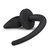 Черная изогнутая пробка Dog Tail Plug с хвостом, цвет черный - EDC Wholesale