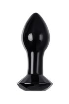 Черная стеклянная анальная втулка - 8,5 см., цвет черный - Sexus