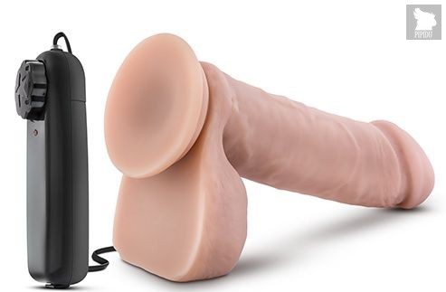 Телесный вибратор THE GOALIE 8INCH DILDO - 20,3 см., цвет телесный - Blush Novelties