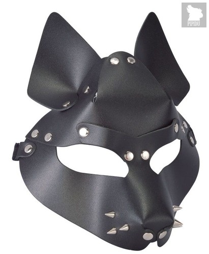 Черная маска Wolf с шипами, цвет черный - Sitabella
