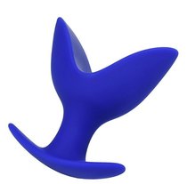 Синяя силиконовая расширяющая анальная втулка Bloom - 9,5 см