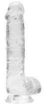 Прозрачный фаллоимитатор Realrock Crystal Clear 7 inch - 19 см., цвет прозрачный - Shots Media
