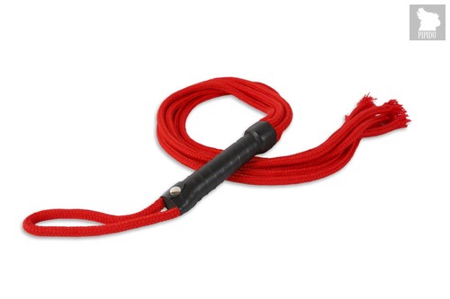 Верёвочная плеть-шестихвостка - 80 см, цвет красный - Пикантные штучки