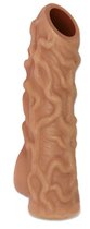 Телесная насадка с венками и открытой головкой Nude Sleeve L - 14 см., цвет телесный - Kokos