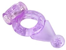 Фиолетовое виброкольцо с хвостом, цвет фиолетовый - Toyfa