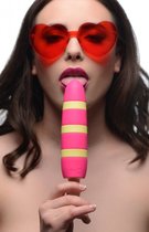 Ярко-розовый вибростимулятор-эскимо 10X Popsicle Vibrator - 21,6 см., цвет розовый - XR Brands