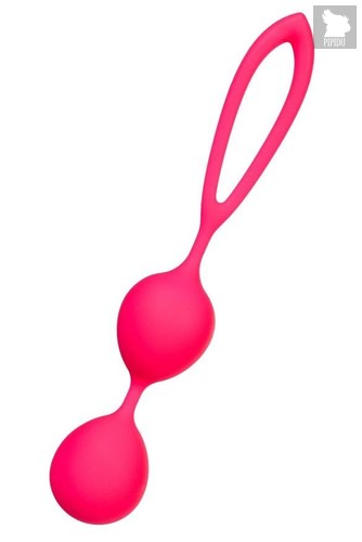 Ярко-розовые вагинальные шарики с петелькой, цвет розовый - Toyfa