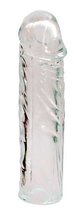 Закрытая прозрачная насадка-фаллос Crystal sleeve - 16 см., цвет прозрачный - Bioritm